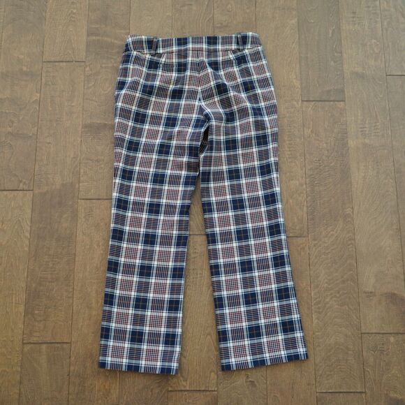 Tory Burch Garrett Plaid Crop Flare Pant Size 4 - Picture 8 of 11